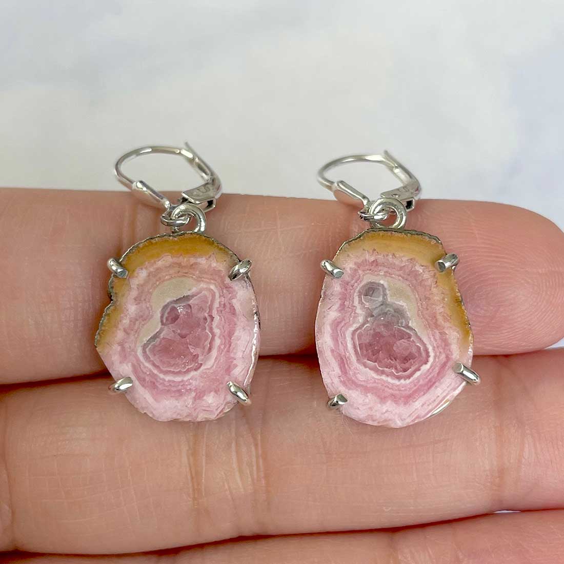 Rhodochrosite Stalactite Earring-(RDC-E-39.)