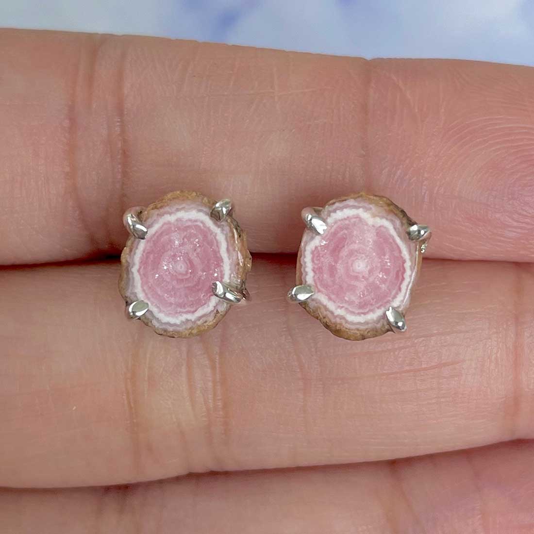 Rhodochrosite Stalactite Stud Earring-(RDC-E-57.)