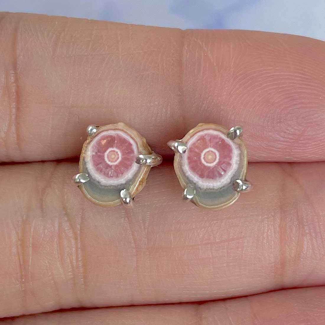 Rhodochrosite Stalactite Stud Earring-(RDC-E-58.)