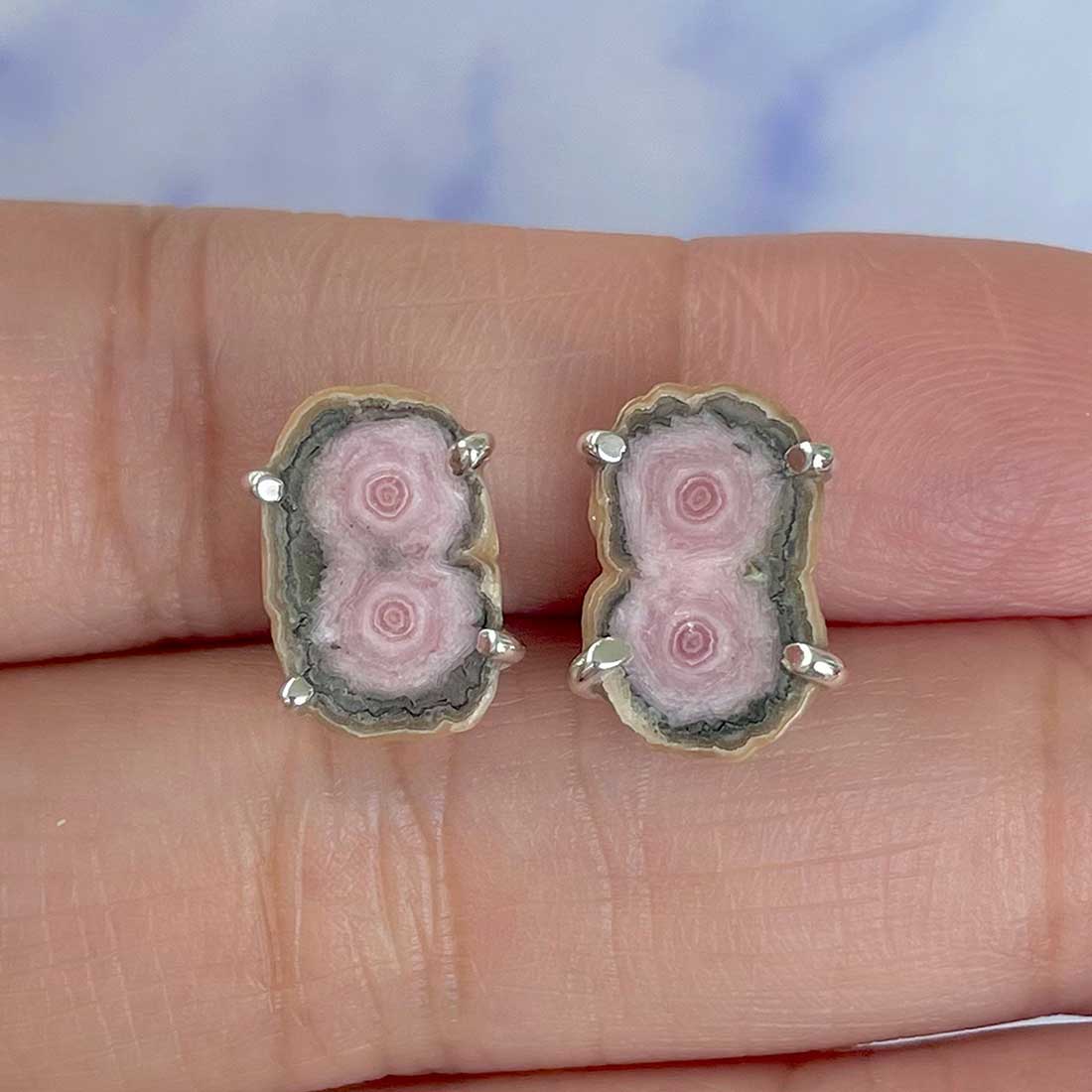 Rhodochrosite Stalactite Stud Earring-(RDC-E-60.)