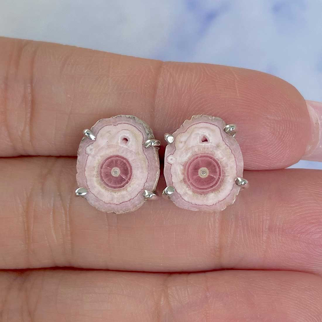 Rhodochrosite Stalactite Stud Earring-(RDC-E-61.)