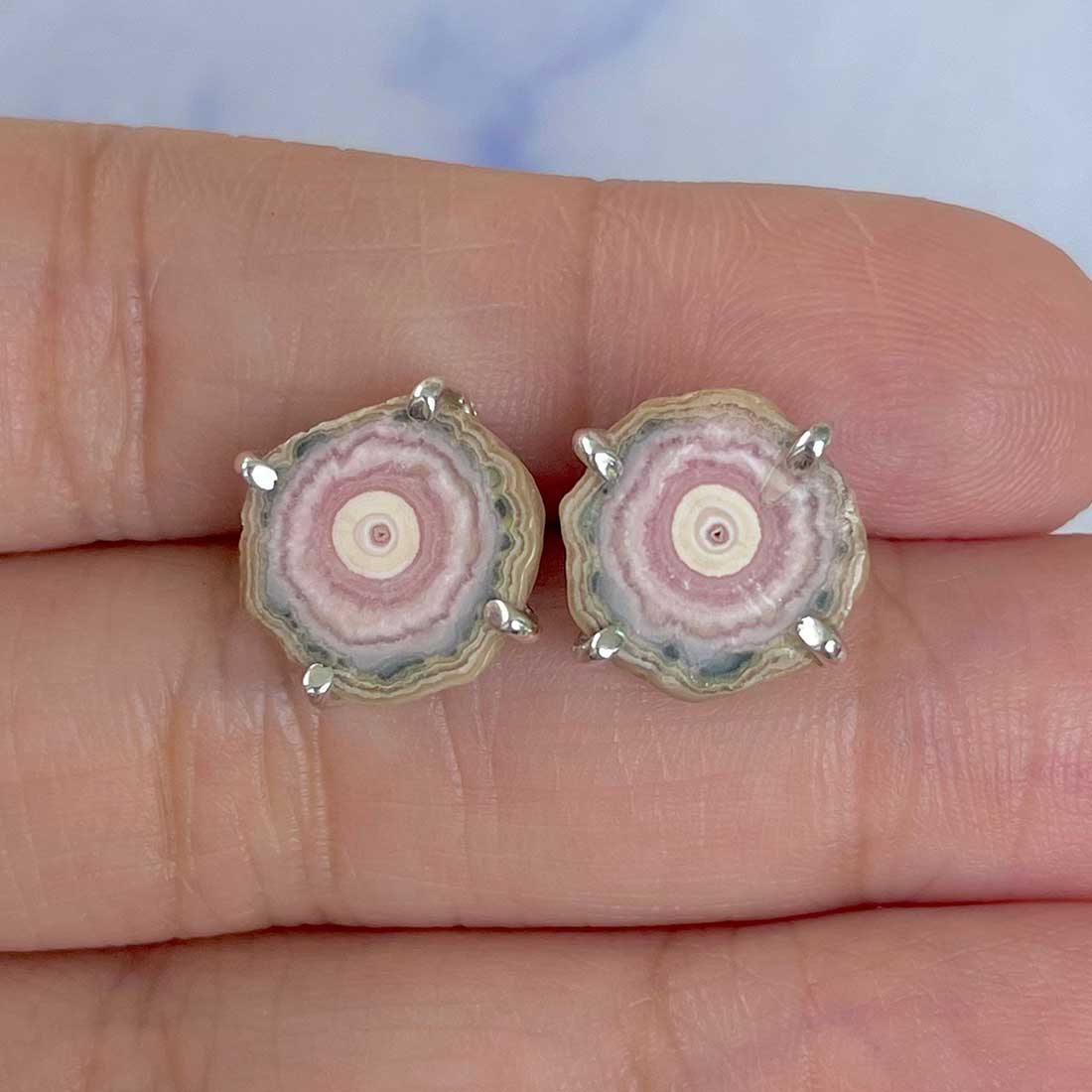 Rhodochrosite Stalactite Stud Earring-(RDC-E-63.)