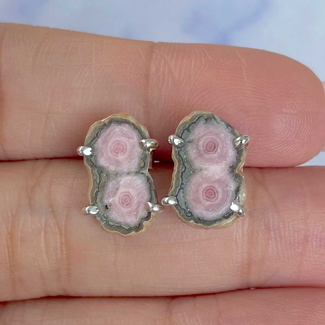 Rhodochrosite Stalactite Stud Earring-(RDC-E-64.)