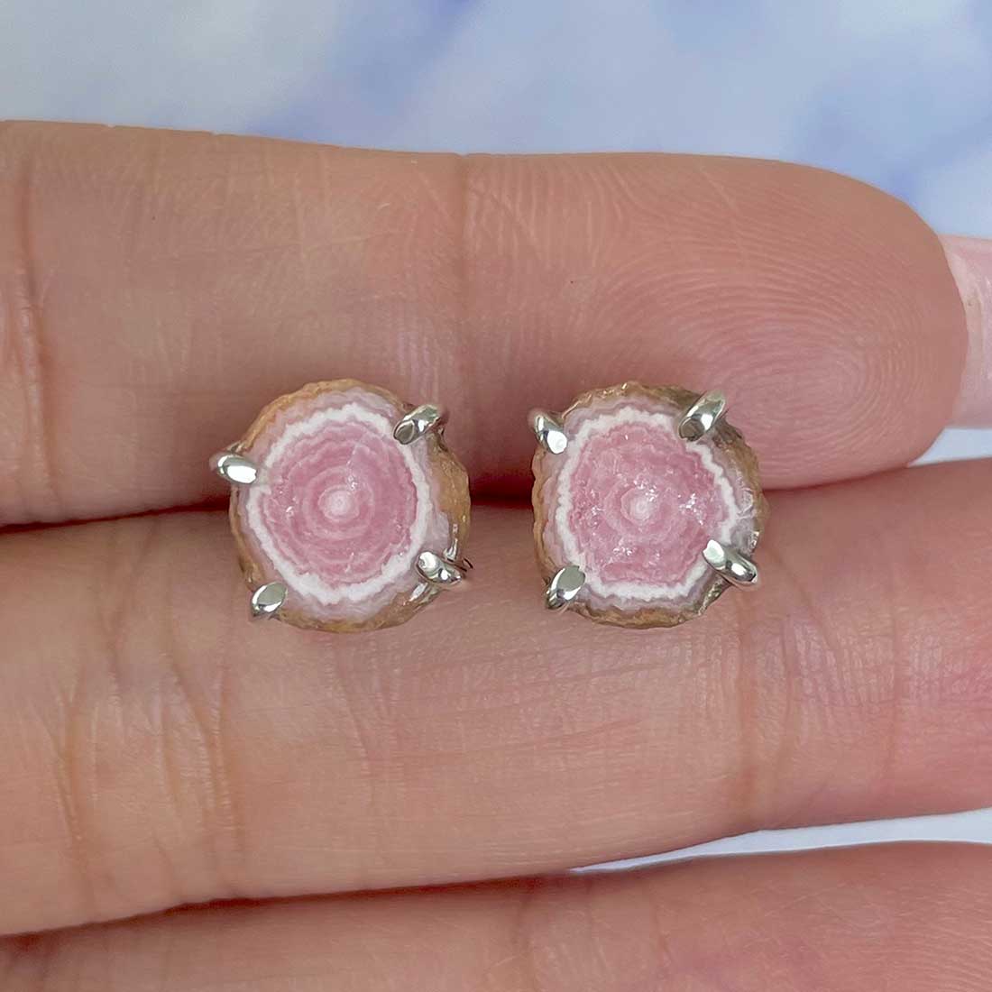 Rhodochrosite Stalactite Stud Earring-(RDC-E-65.)