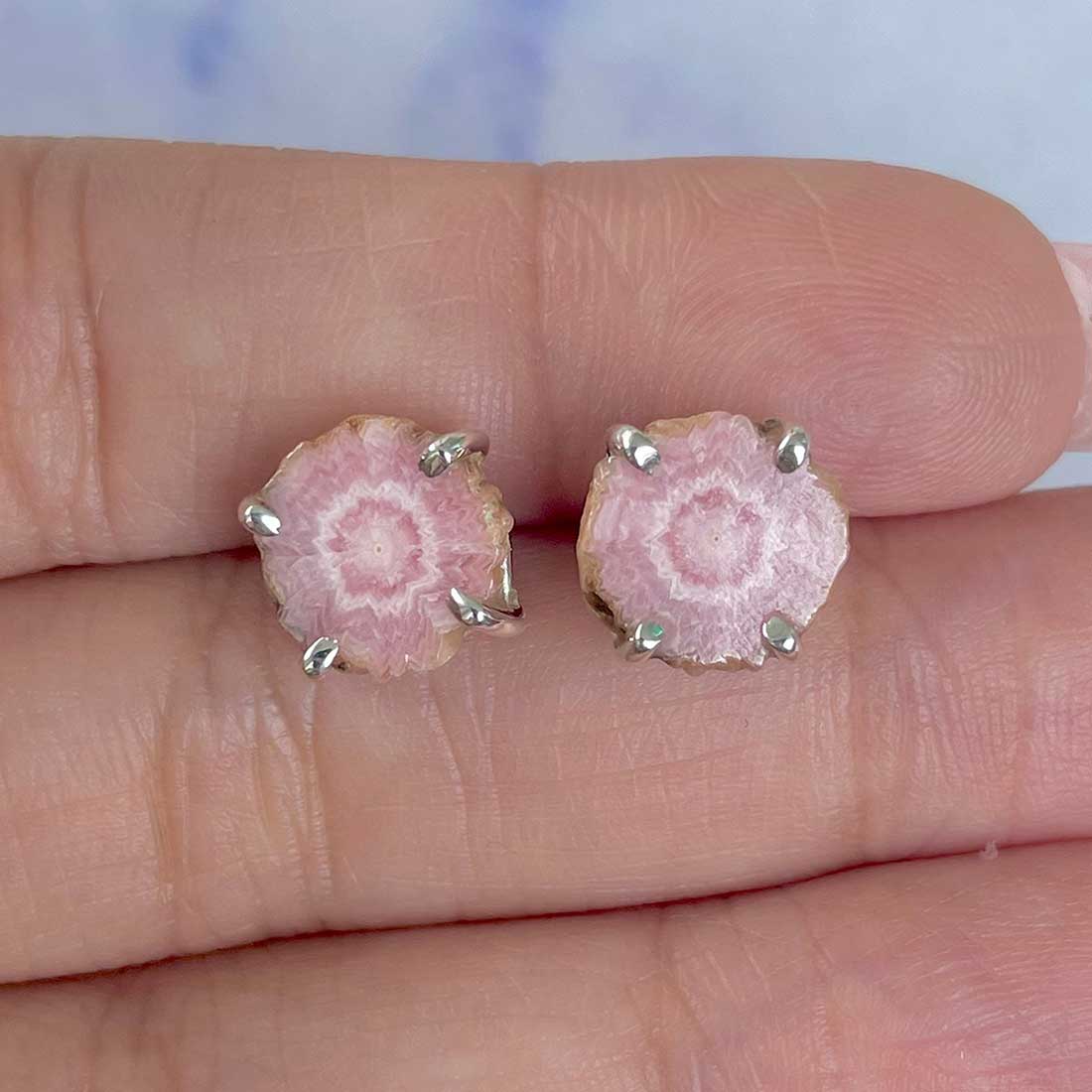 Rhodochrosite Stalactite Stud Earring-(RDC-E-66.)