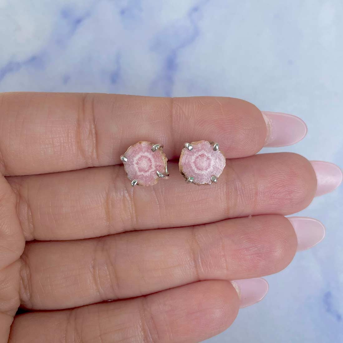 Rhodochrosite Stalactite Stud Earring-(RDC-E-66.)