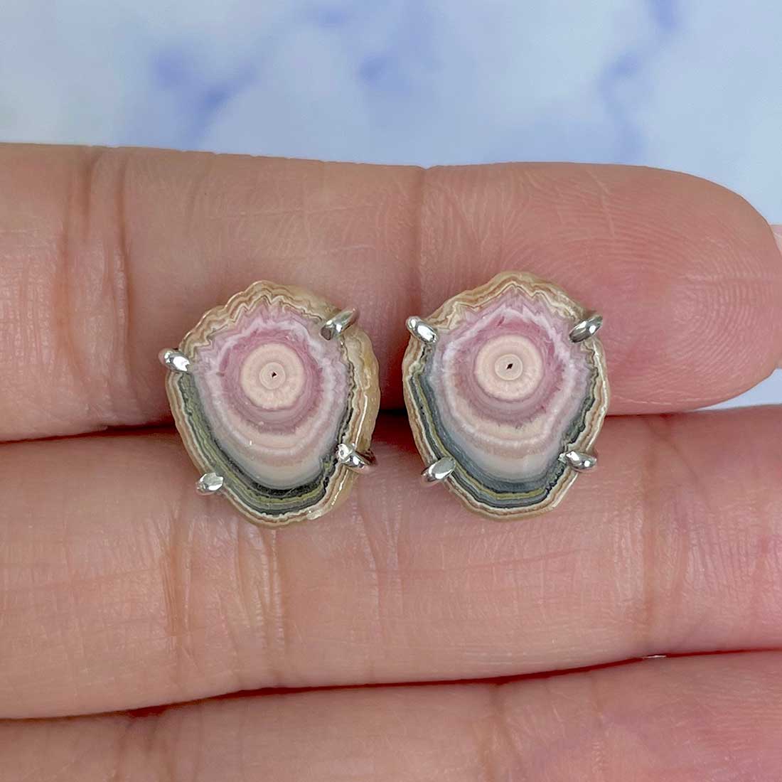 Rhodochrosite Stalactite Stud Earring-(RDC-E-67.)