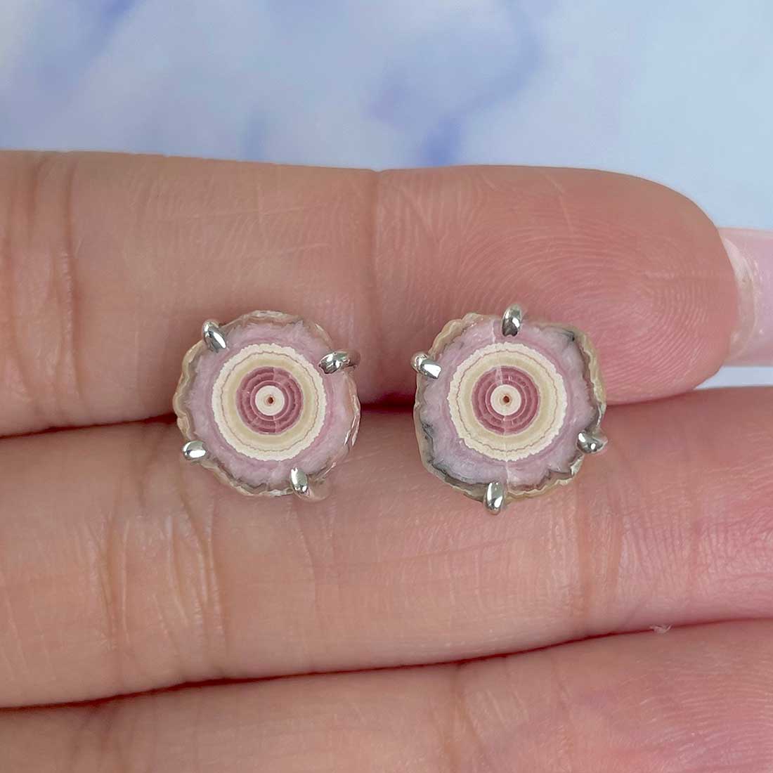 Rhodochrosite Stalactite Stud Earring-(RDC-E-68.)