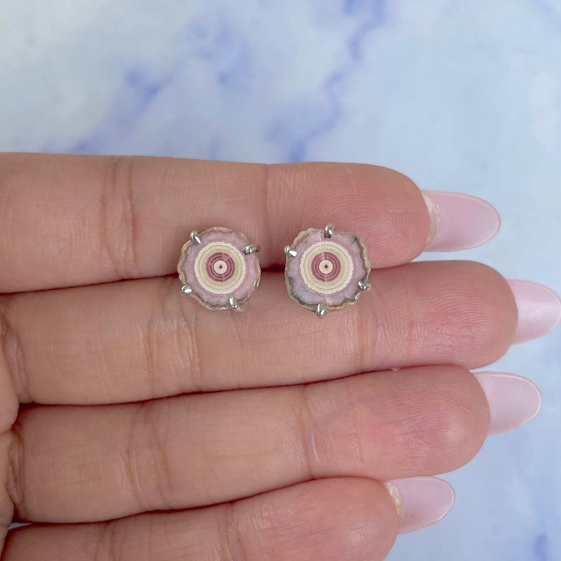Rhodochrosite Stalactite Stud Earring-(RDC-E-68.)