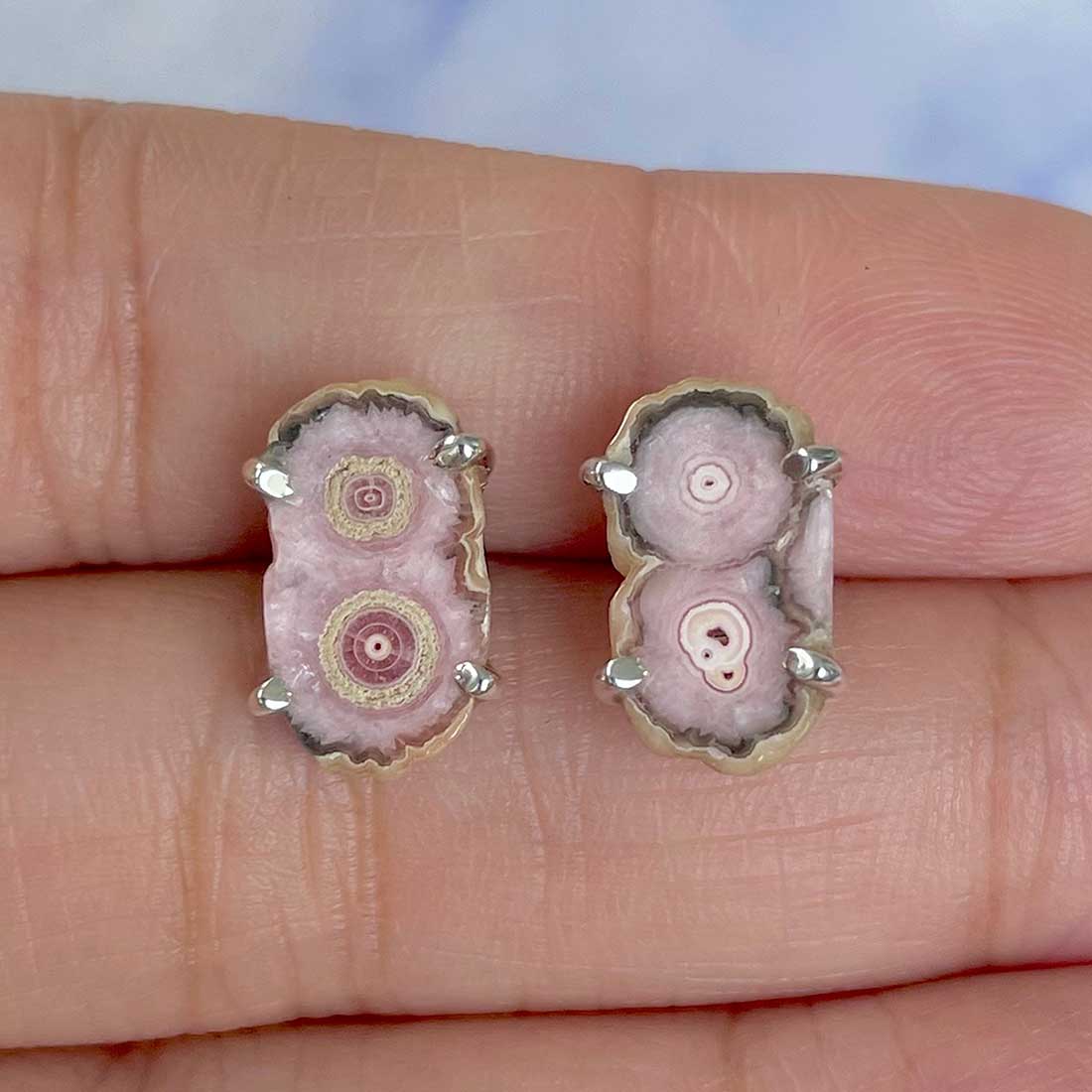 Rhodochrosite Stalactite Stud Earring-(RDC-E-70.)