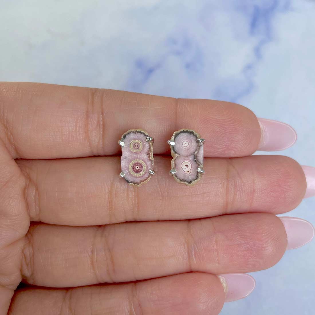 Rhodochrosite Stalactite Stud Earring-(RDC-E-70.)