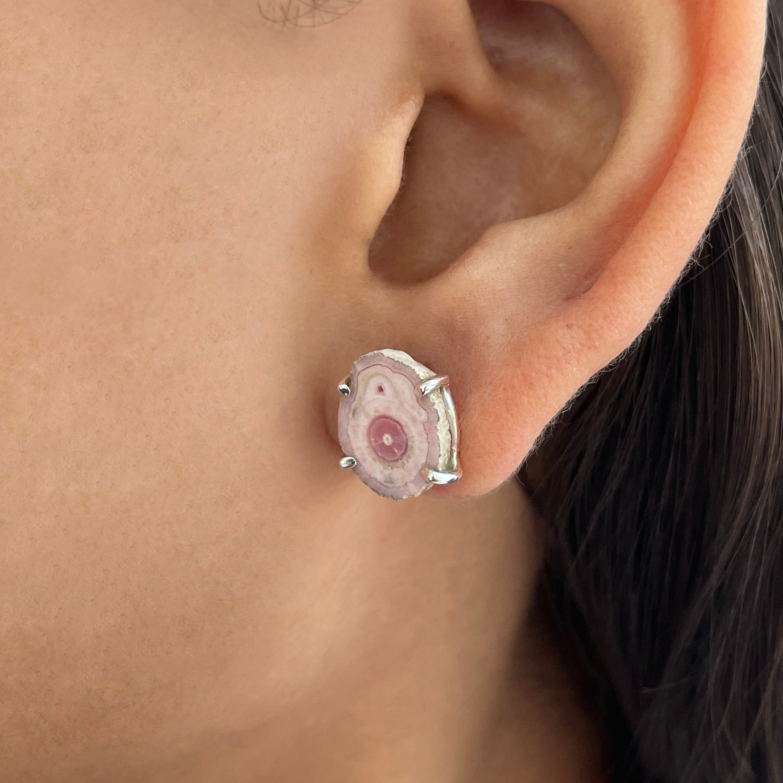 Rhodochrosite Stalactite Stud Earring-(RDC-E-72.)