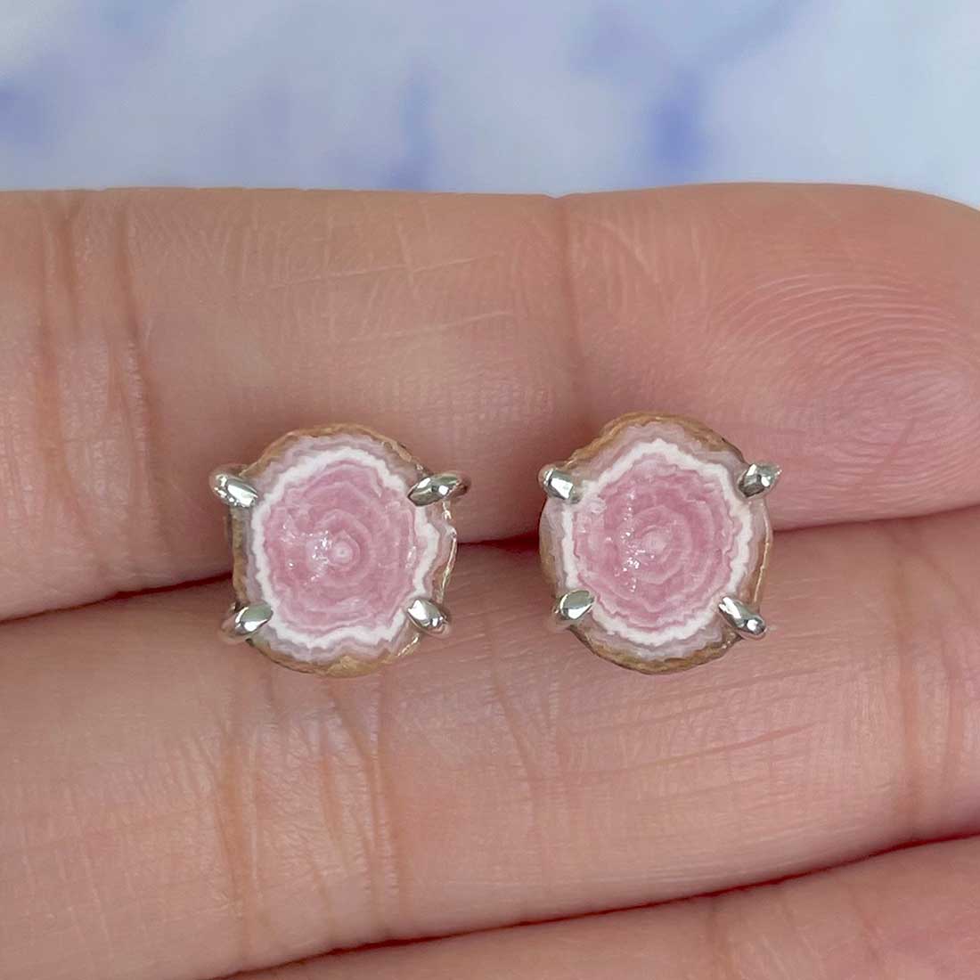 Rhodochrosite Stalactite Stud Earring-(RDC-E-73.)