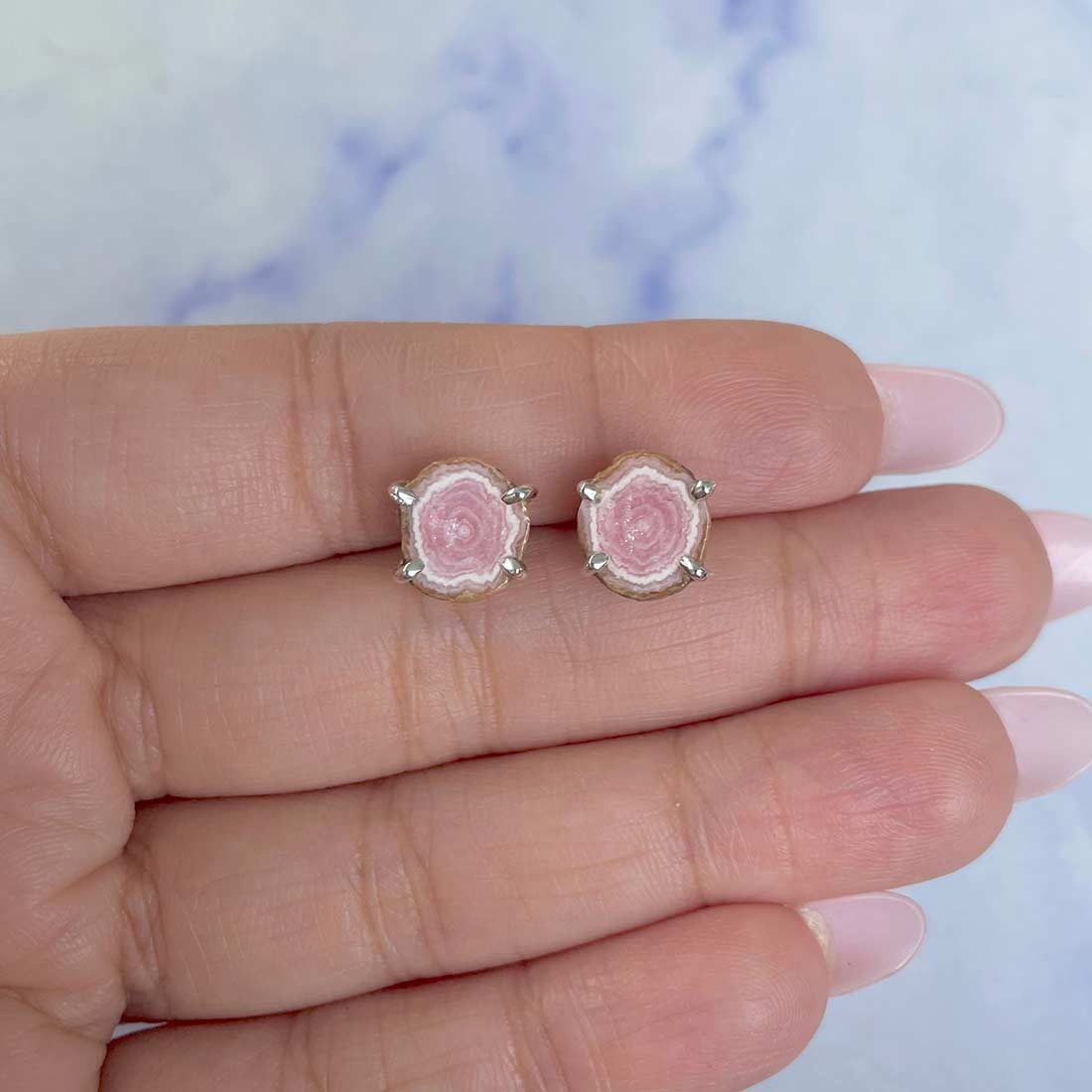 Rhodochrosite Stalactite Stud Earring-(RDC-E-73.)