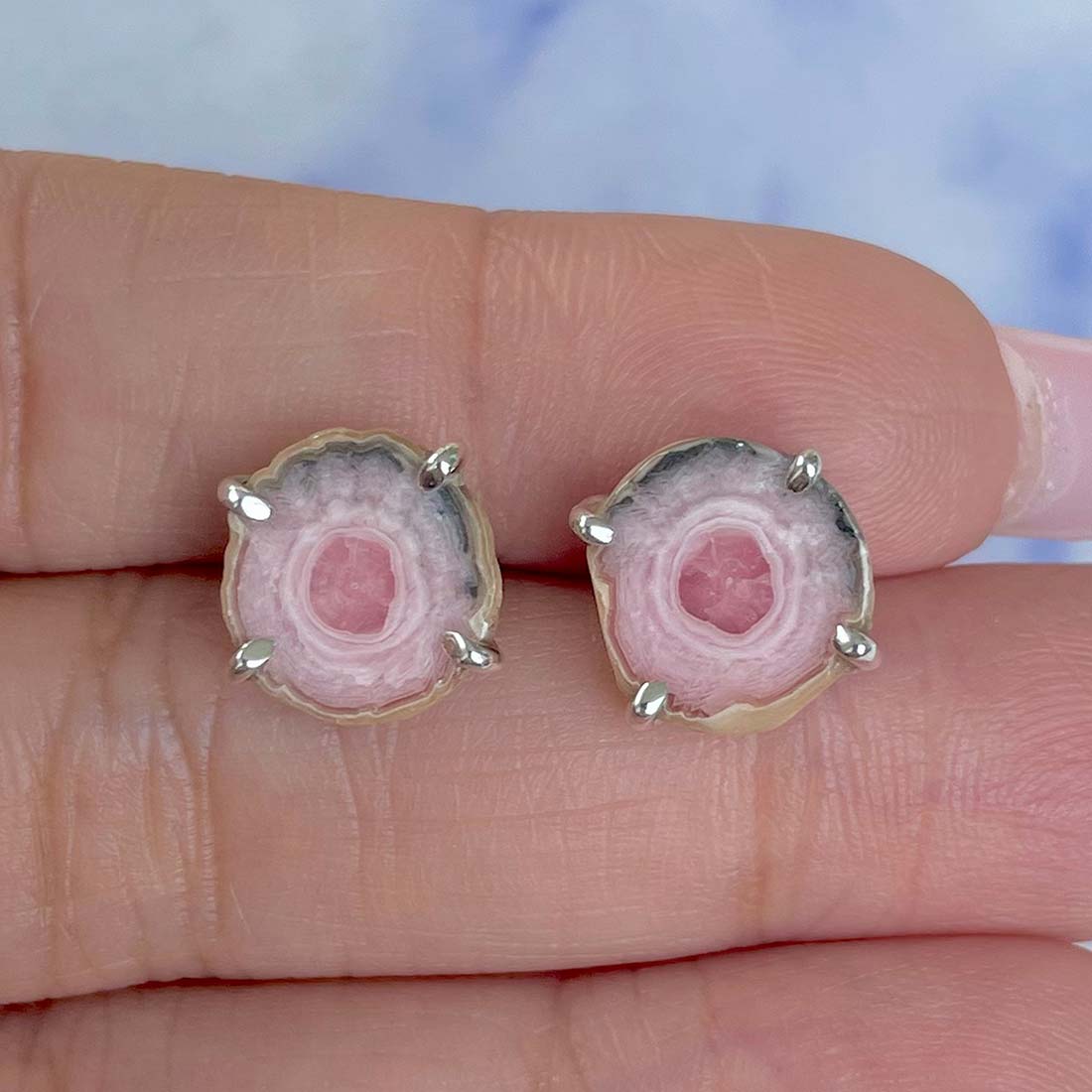 Rhodochrosite Stalactite Stud Earring-(RDC-E-75.)