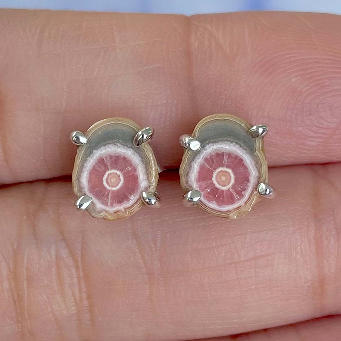 Rhodochrosite Stalactite Stud Earring-(RDC-E-76.)
