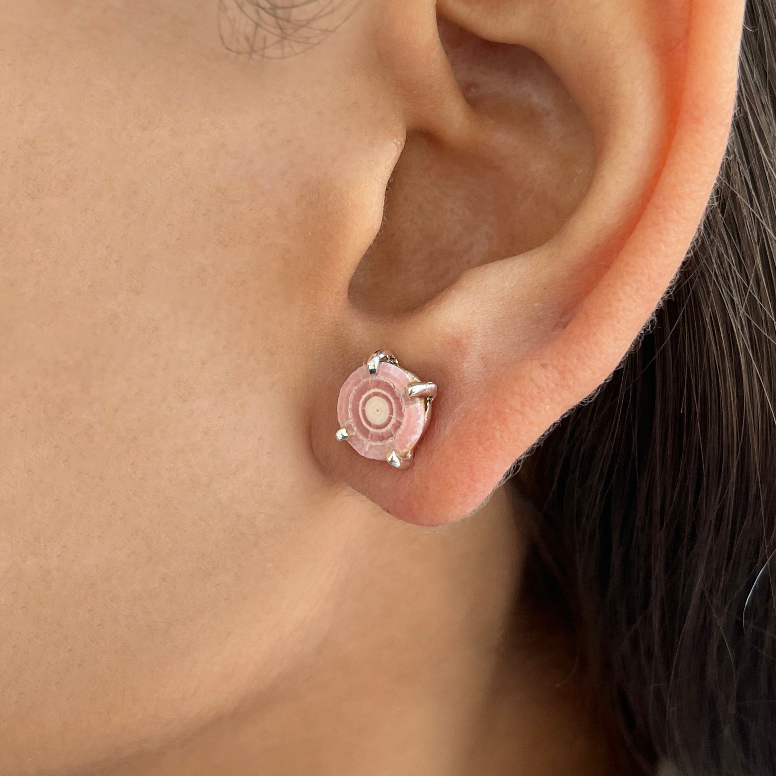 Rhodochrosite Stalactite Stud Earring-(RDC-E-77.)