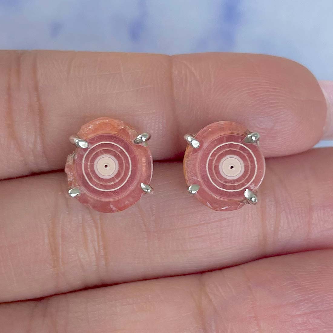 Rhodochrosite Stalactite Stud Earring-(RDC-E-78.)