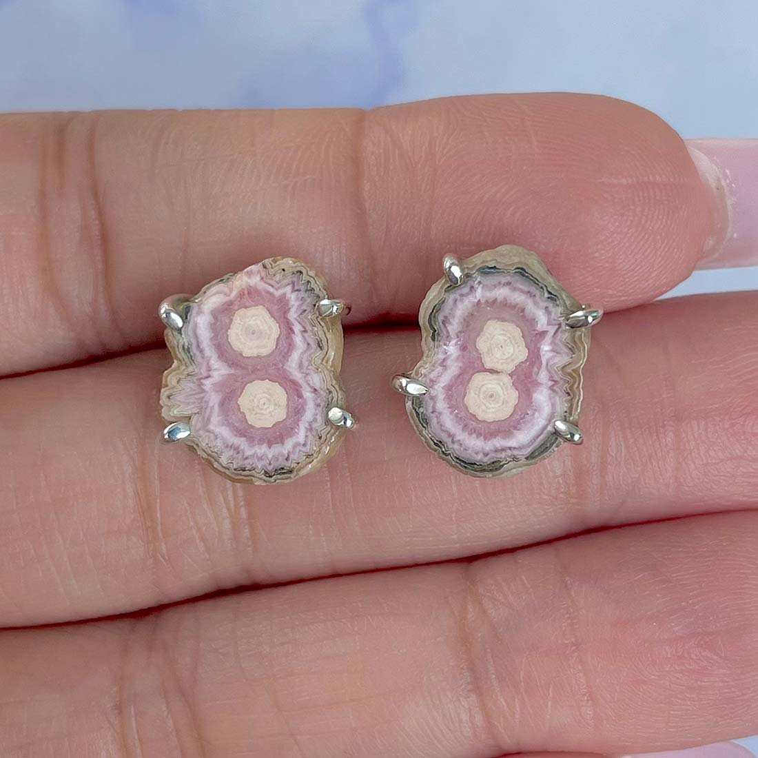Rhodochrosite Stalactite Stud Earring-(RDC-E-79.)
