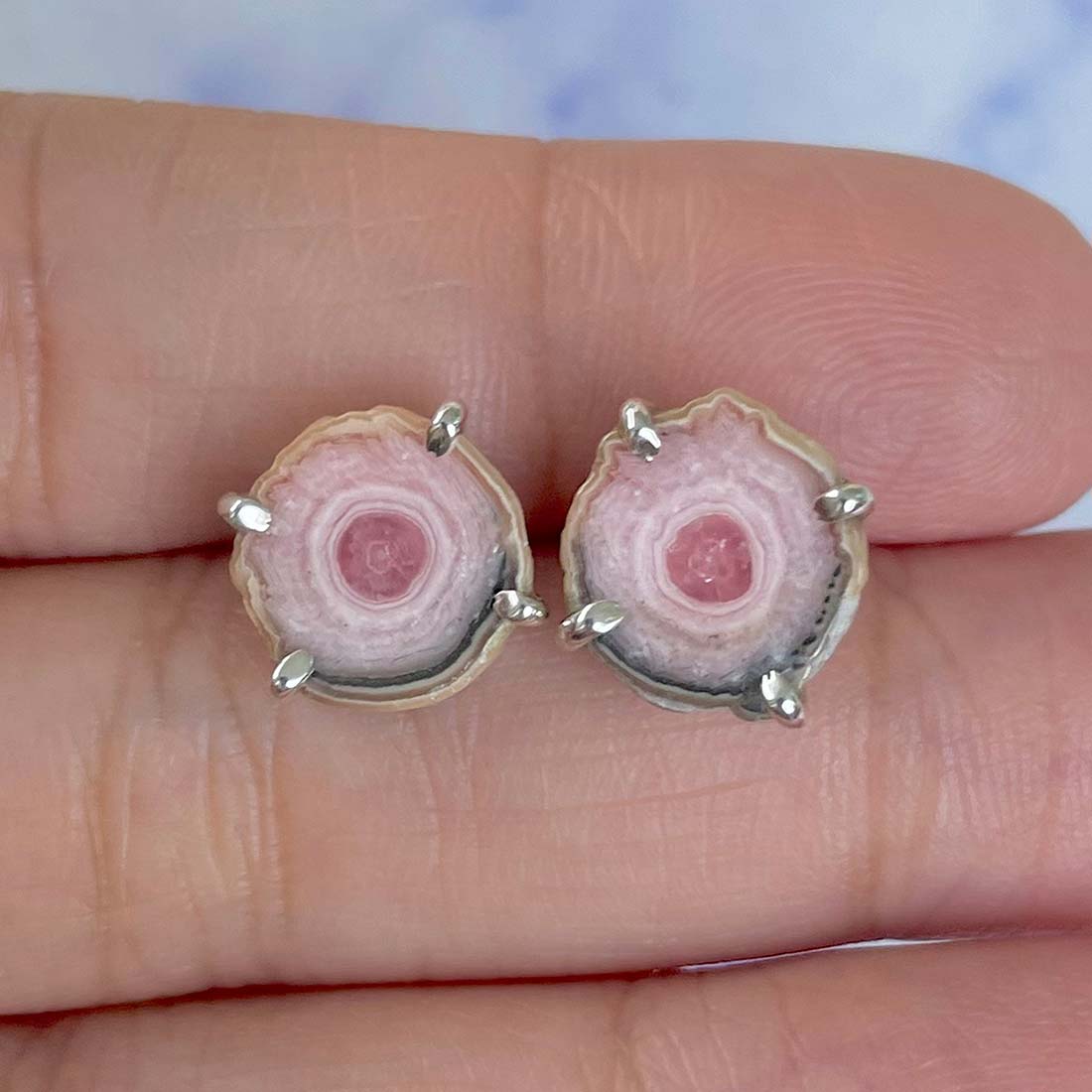 Rhodochrosite Stalactite Stud Earring-(RDC-E-80.)