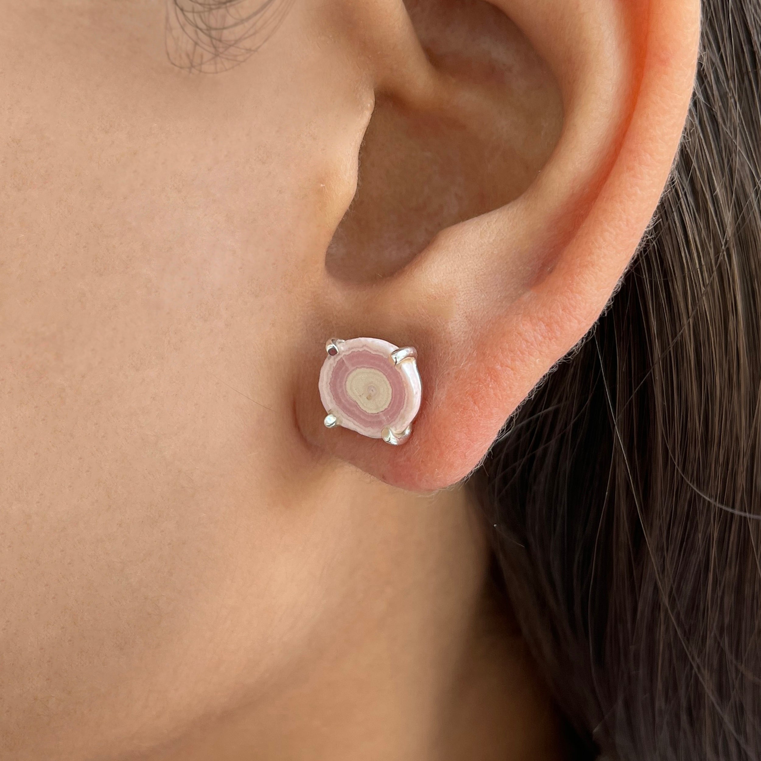 Rhodochrosite Stalactite Stud Earring-(RDC-E-81.)