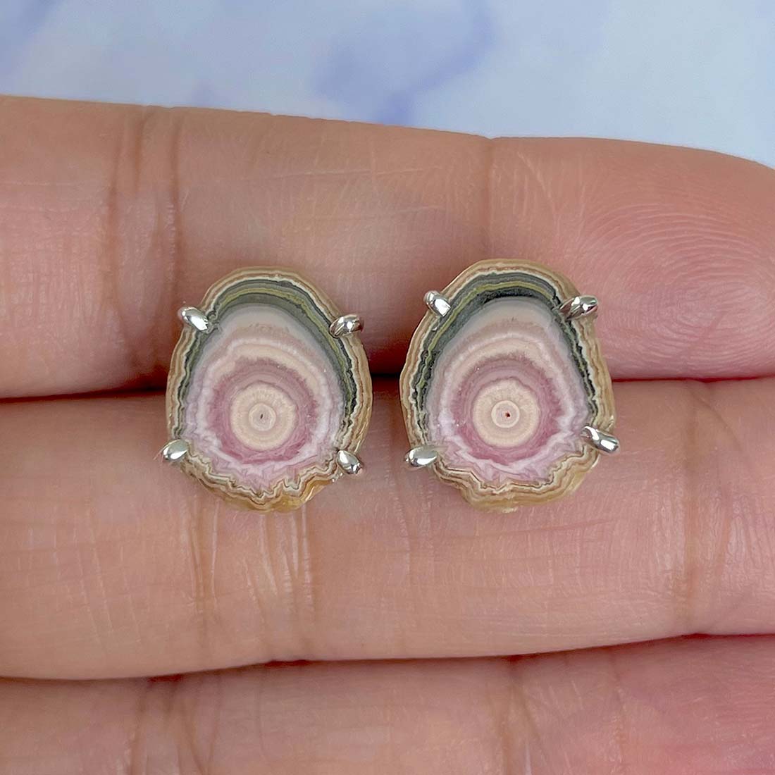 Rhodochrosite Stalactite Stud Earring-(RDC-E-82.)