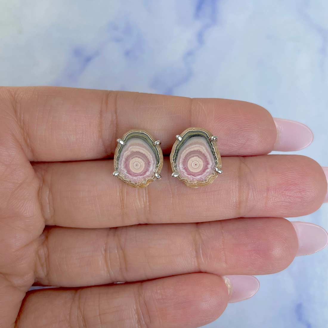 Rhodochrosite Stalactite Stud Earring-(RDC-E-82.)