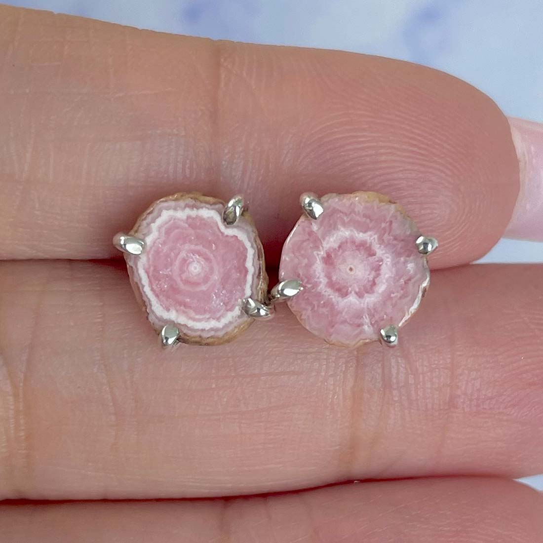 Rhodochrosite Stalactite Stud Earring-(RDC-E-83.)