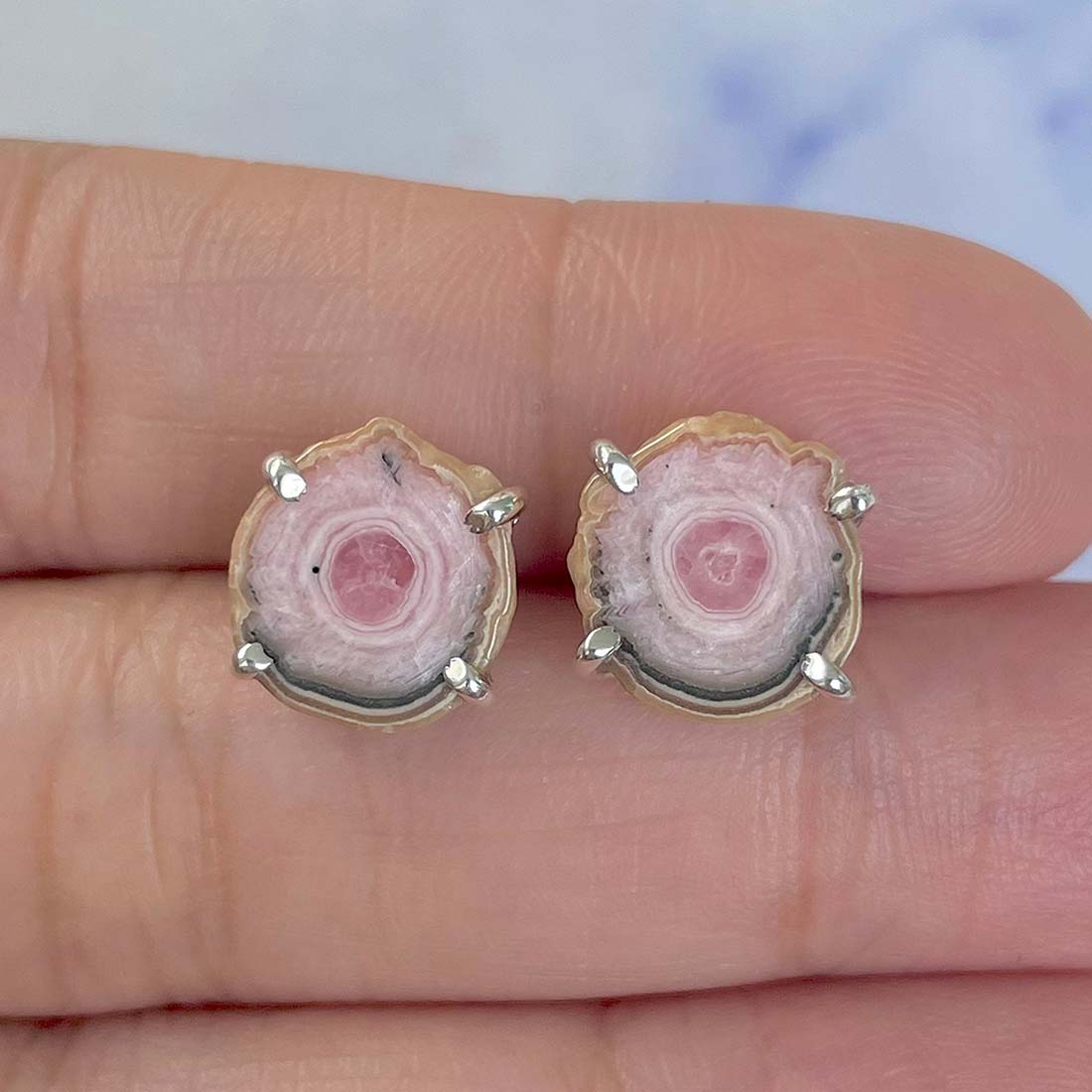 Rhodochrosite Stalactite Stud Earring-(RDC-E-84.)