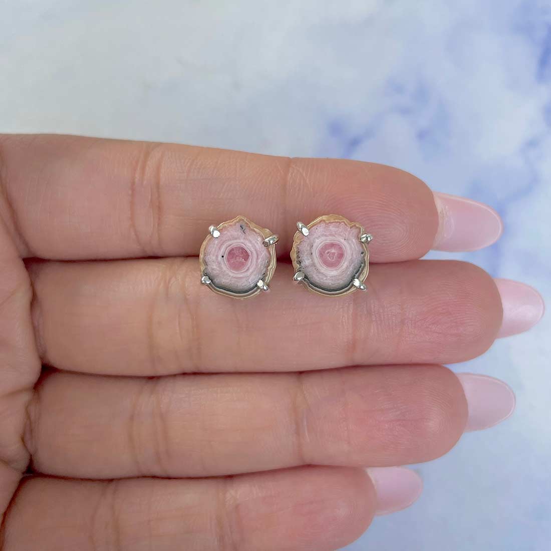 Rhodochrosite Stalactite Stud Earring-(RDC-E-84.)