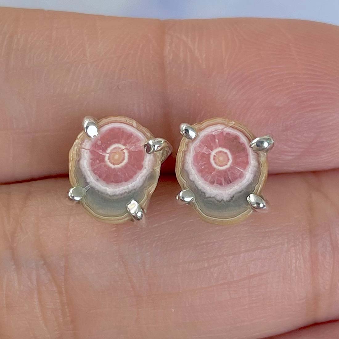 Rhodochrosite Stalactite Stud Earring-(RDC-E-85.)