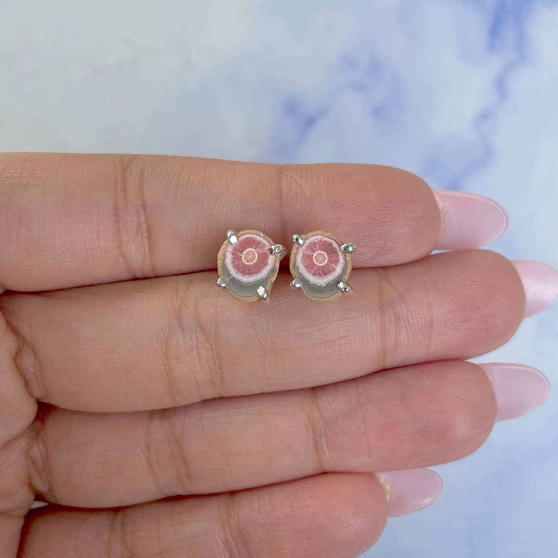 Rhodochrosite Stalactite Stud Earring-(RDC-E-85.)