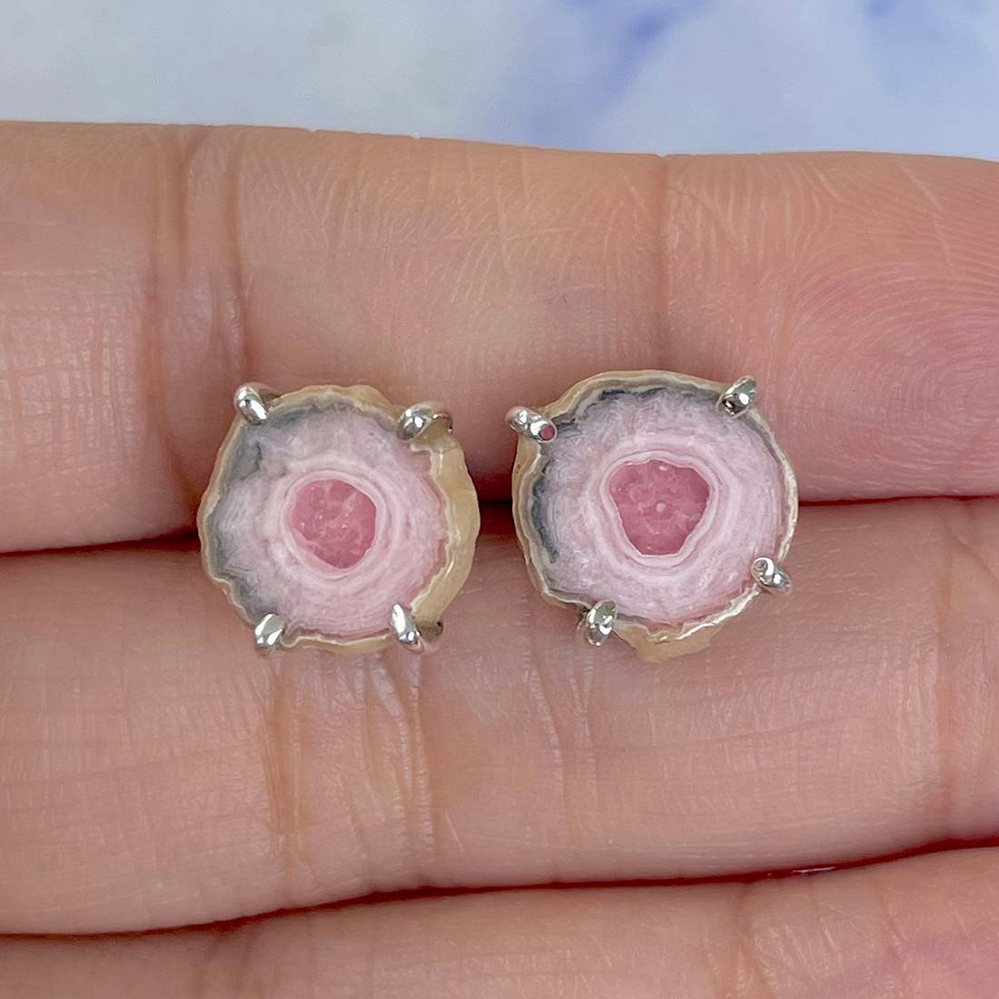 Rhodochrosite Stalactite Stud Earring-(RDC-E-86.)