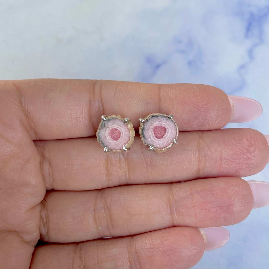 Rhodochrosite Stalactite Stud Earring-(RDC-E-86.)