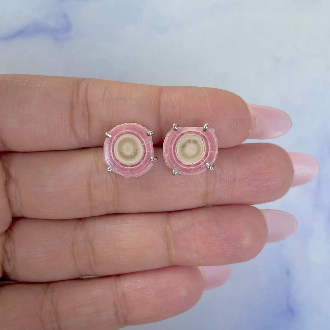 Rhodochrosite Stalactite Stud Earring-(RDC-E-87.)