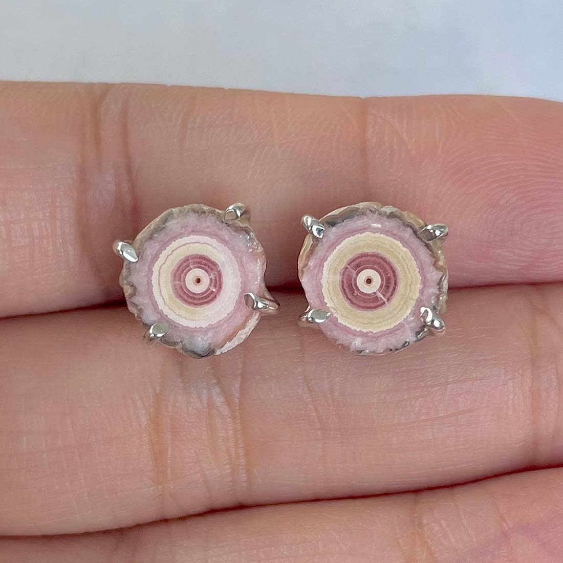 Rhodochrosite Stalactite Stud Earring-(RDC-E-88.)