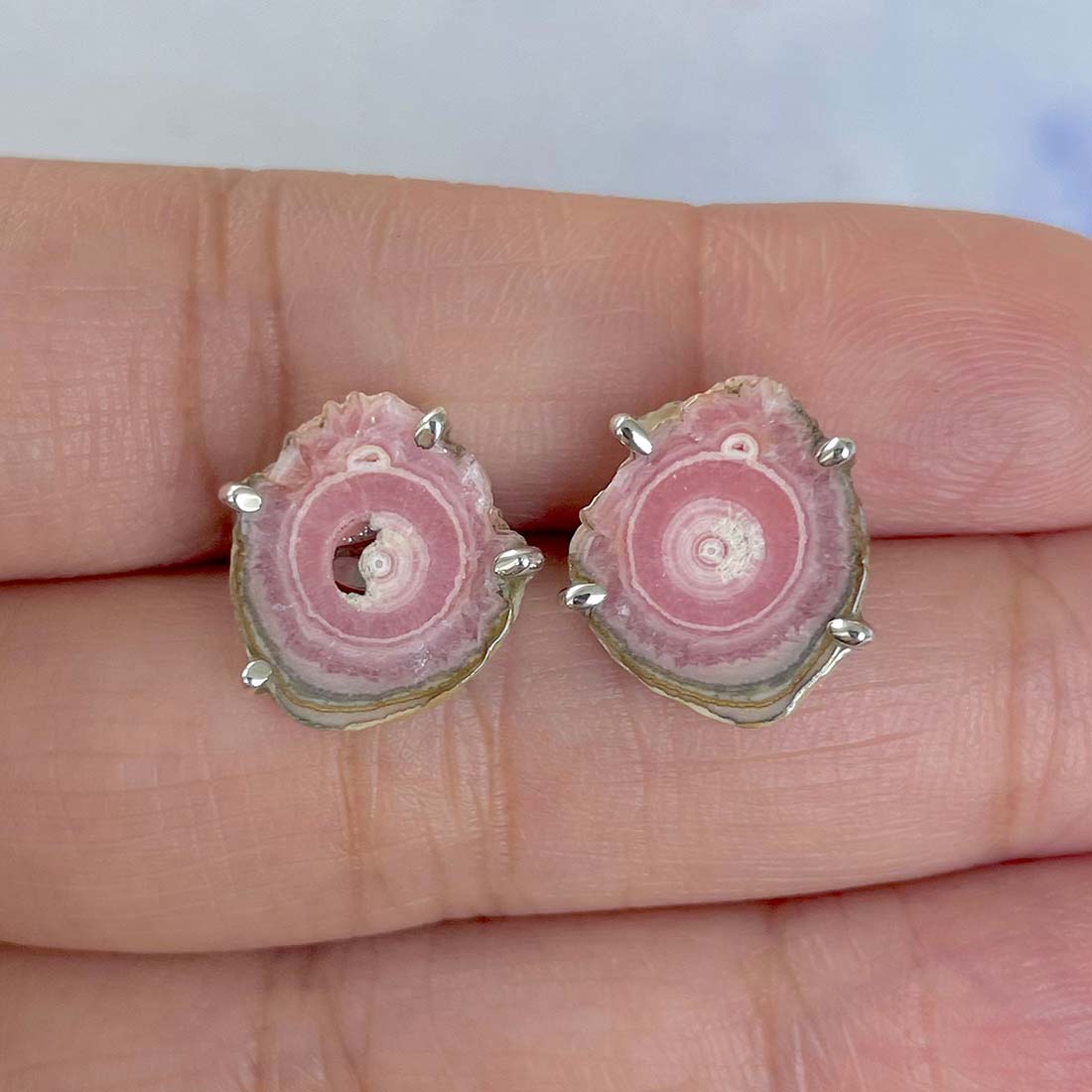 Rhodochrosite Stalactite Stud Earring-(RDC-E-89.)