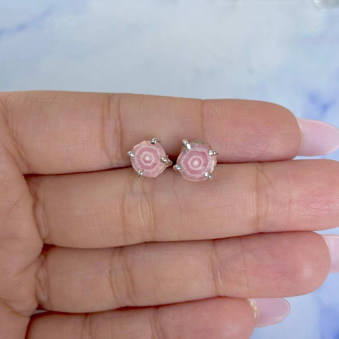 Rhodochrosite Stalactite Stud Earring-(RDC-E-90.)