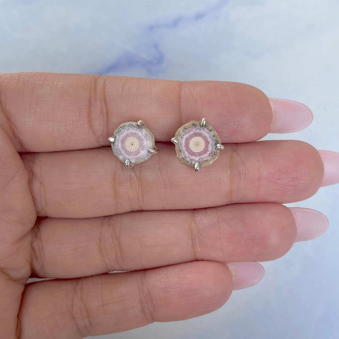 Rhodochrosite Stalactite Stud Earring-(RDC-E-91.)
