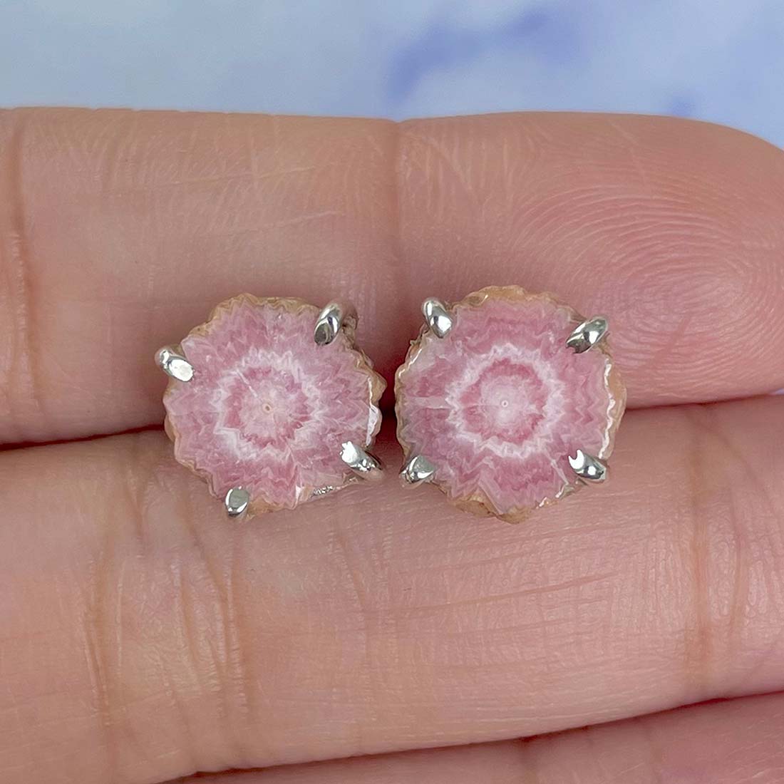 Rhodochrosite Stalactite Stud Earring-(RDC-E-93.)