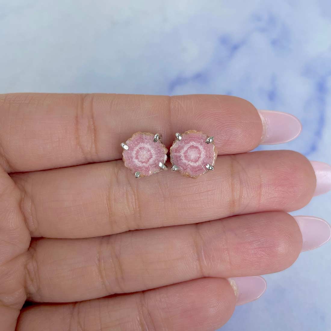 Rhodochrosite Stalactite Stud Earring-(RDC-E-93.)