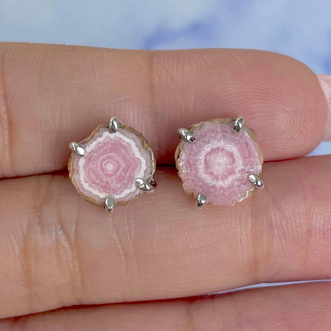 Rhodochrosite Stalactite Stud Earring-(RDC-E-94.)