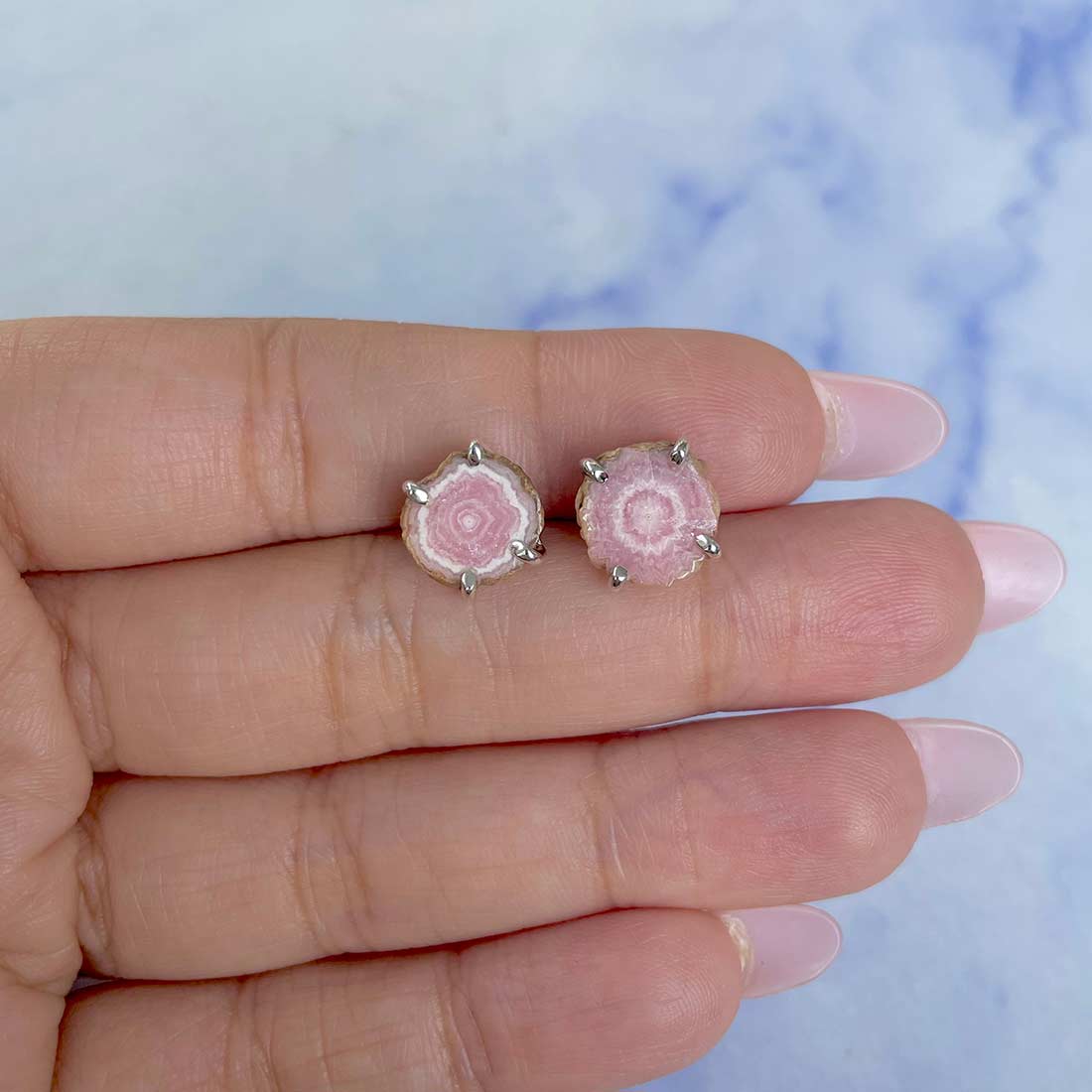 Rhodochrosite Stalactite Stud Earring-(RDC-E-94.)