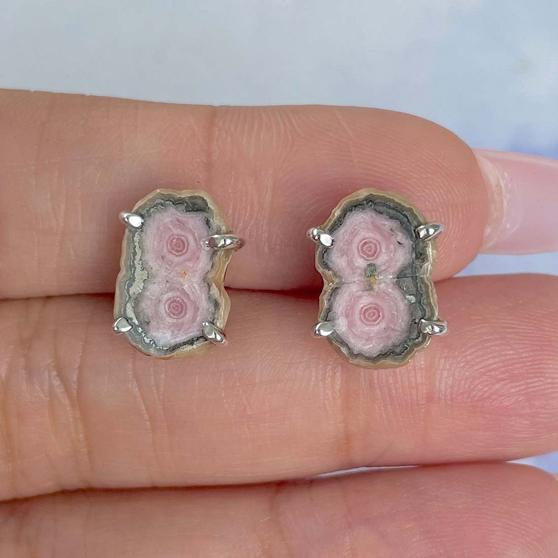 Rhodochrosite Stalactite Stud Earring-(RDC-E-95.)