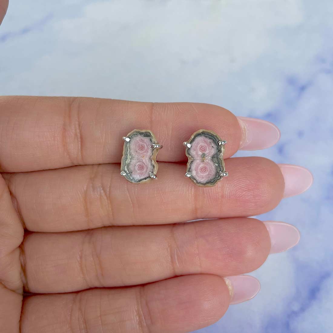 Rhodochrosite Stalactite Stud Earring-(RDC-E-95.)