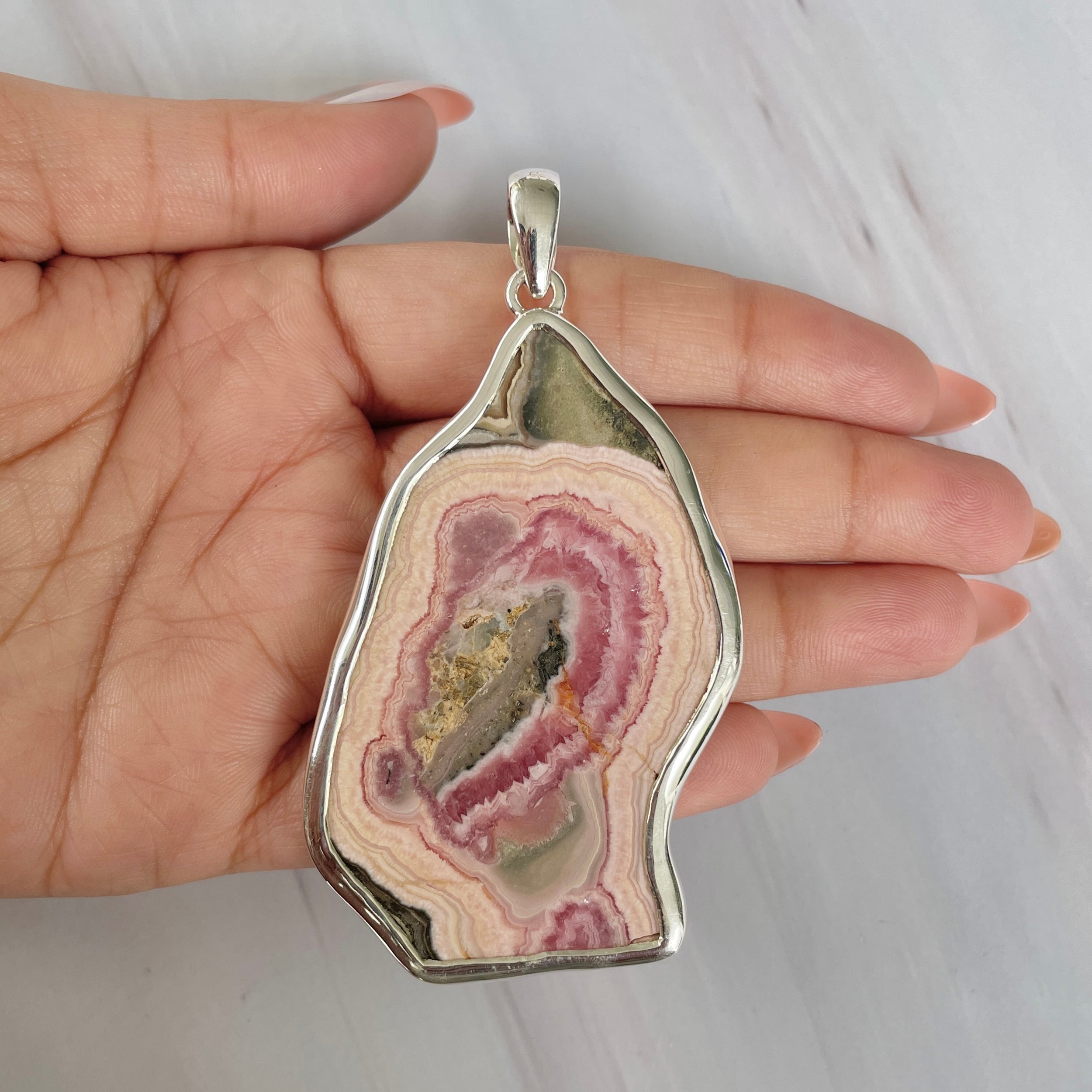 Rhodochrosite Pendant-(RDC-P-236.) – Sagacia Jewelry