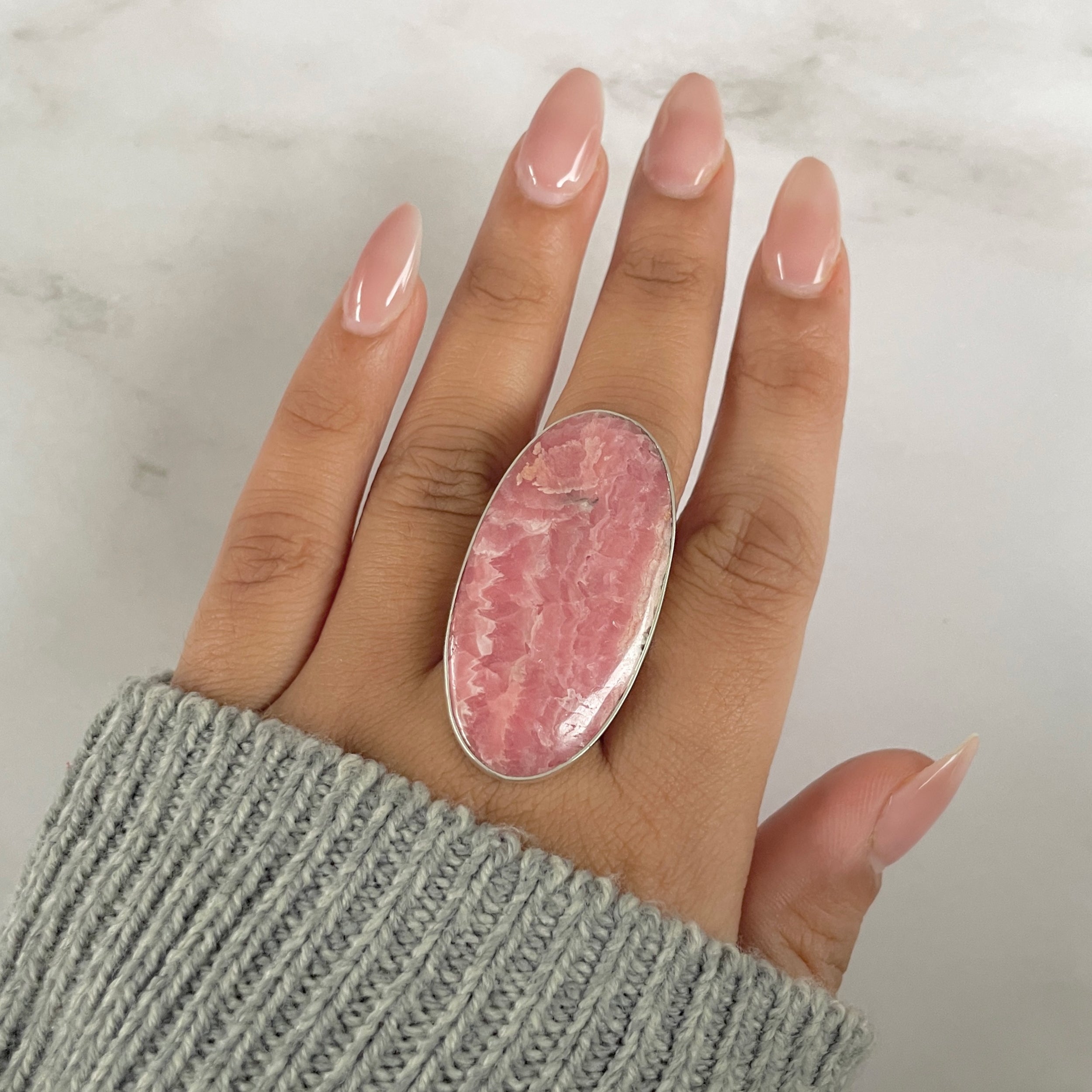 Buy Rhodochrosite Ring | Sterling Silver Rhodochrosite Rings Online ...