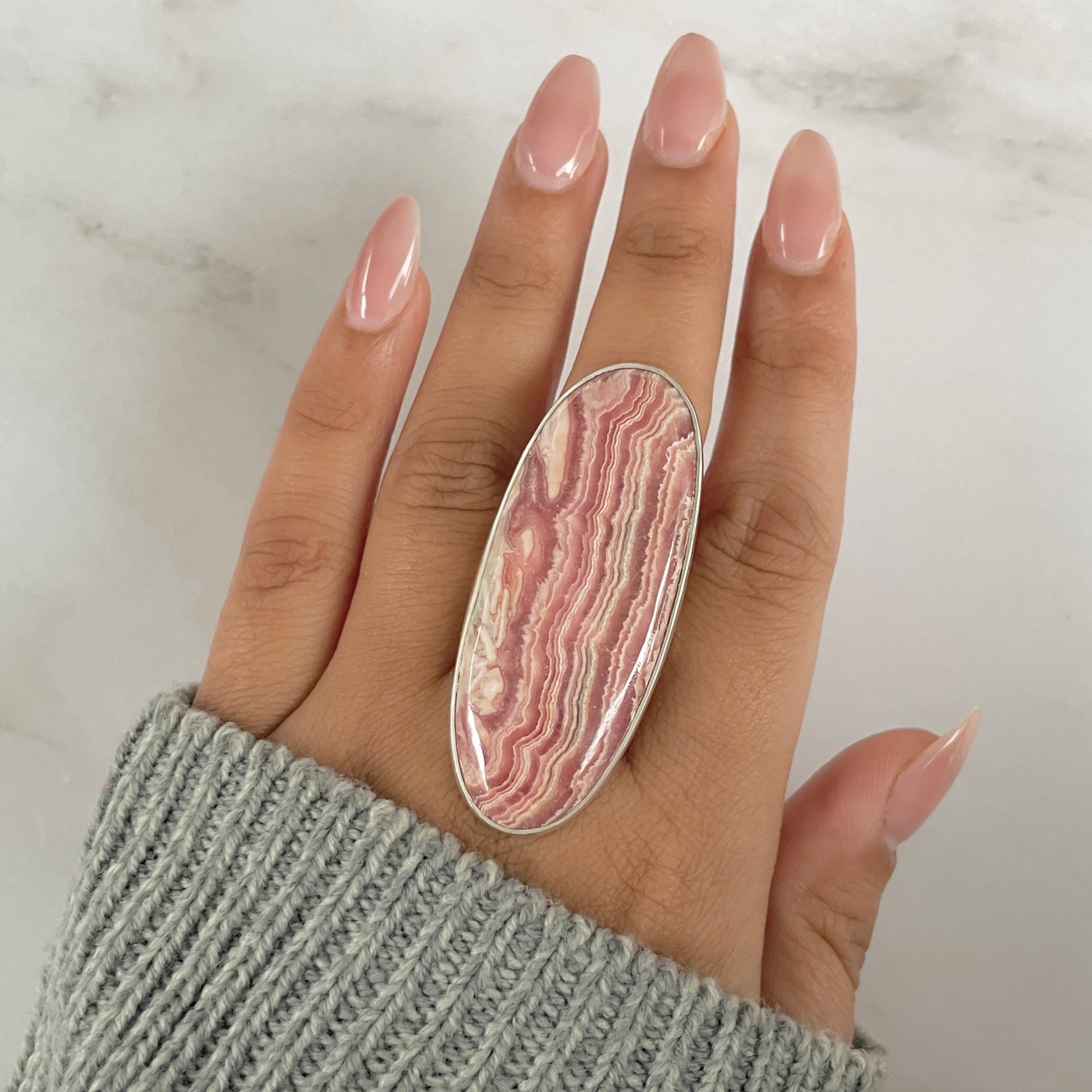 Buy Rhodochrosite Ring | Sterling Silver Rhodochrosite Rings Online ...