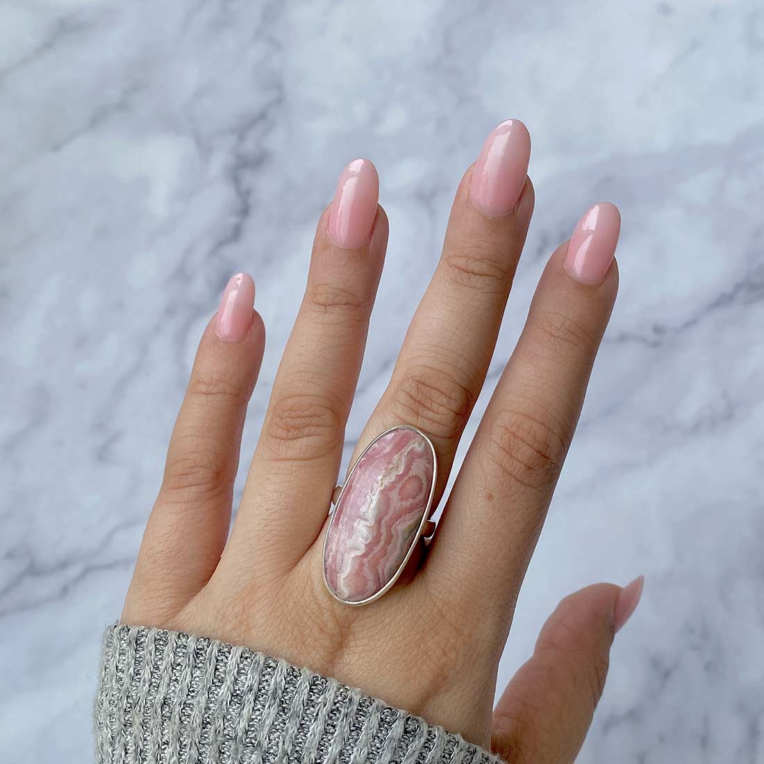 Rhodochrosite Adjustable Ring-(RDC-R-21)