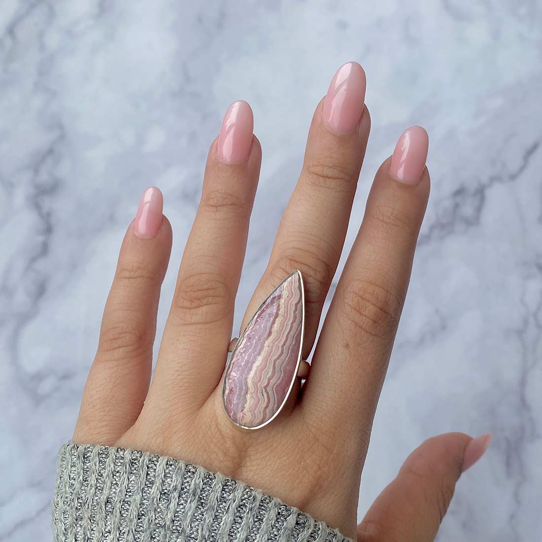 Rhodochrosite Adjustable Ring-(RDC-R-36)